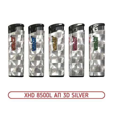 XHD 8500L АП 3D Silver пьезо зажигалка 
