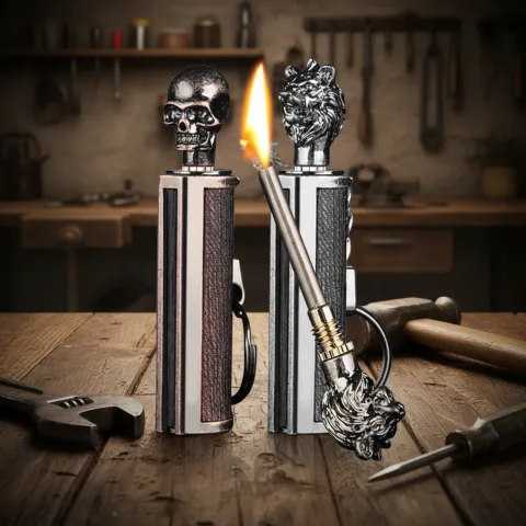 Honest BCZ227 Design бензиновая зажигалка - спичка с кольцом для ключей Honest BCZ227 Design бензиновая зажигалка - спичка с кольцом для ключей