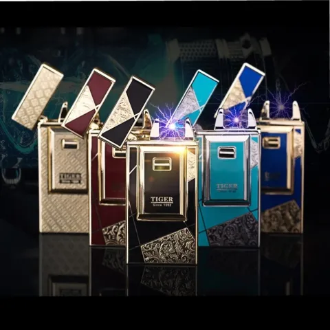TIGER TW915 DB электроимпульсная USB зажигалка TIGER TW915 DB электроимпульсная USB зажигалка