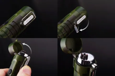 Double Arc электроимпульсная USB зажигалка - фонарик 2 в 1