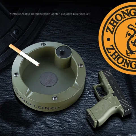 Zhong Long ZL-035B настольная турбо зажигалка - пепельница Zhong Long ZL-035B настольная турбо зажигалка - пепельница