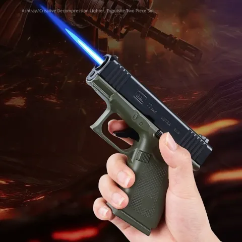 Zhong Long ZL-035B настольная турбо зажигалка - пепельница