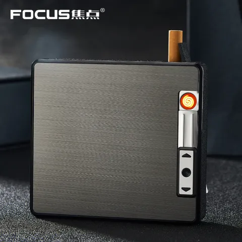 Focus YH050 портсигар - автомат со встроенной USB зажигалкой 