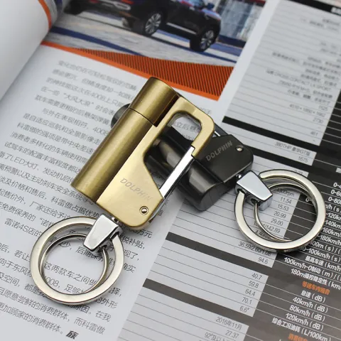 Dolphin HY651 бензиновая зажигалка с карабином и кольцом для ключей Dolphin HY651 бензиновая зажигалка с карабином и кольцом для ключей